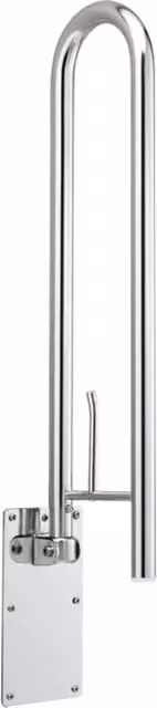 Asidero para baño abatible Beltrán con portarrollos y soporte grande en acero inoxidable color plata