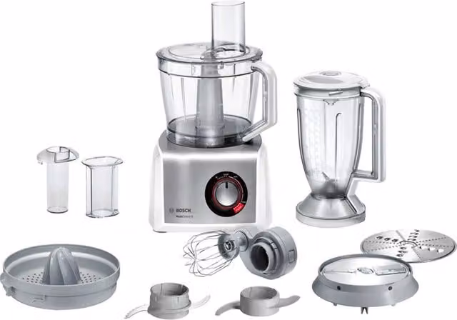 Robot multifunción Bosch B1EMC812S8 de 1250 W con capacidad de 3,9 l en color blanco e inoxidable con función turbo y pantalla digital