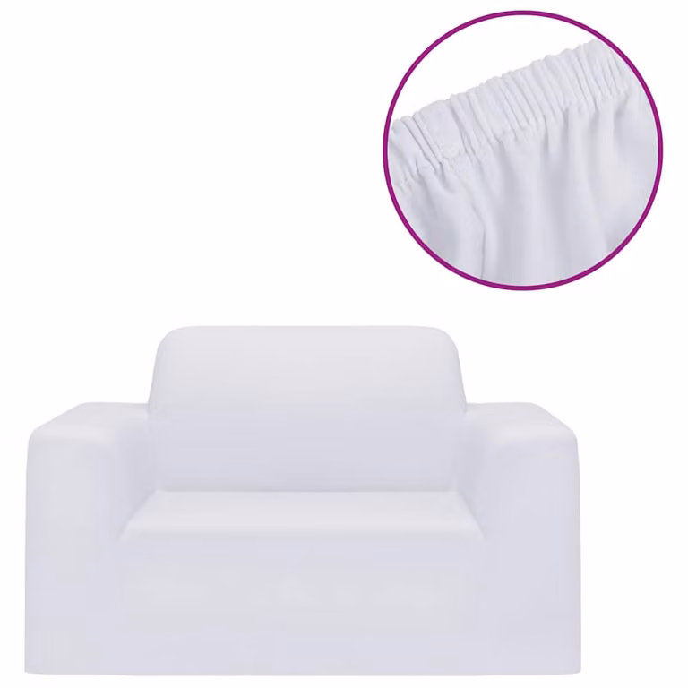 Funda elástica para sillón vidaXL de poliéster jersey en color blanco