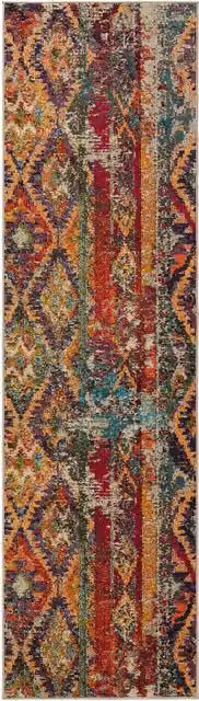 Alfombra de pasillo Benuta multicolor con diseño patchwork étnico, An/P: 70 x 240 cm