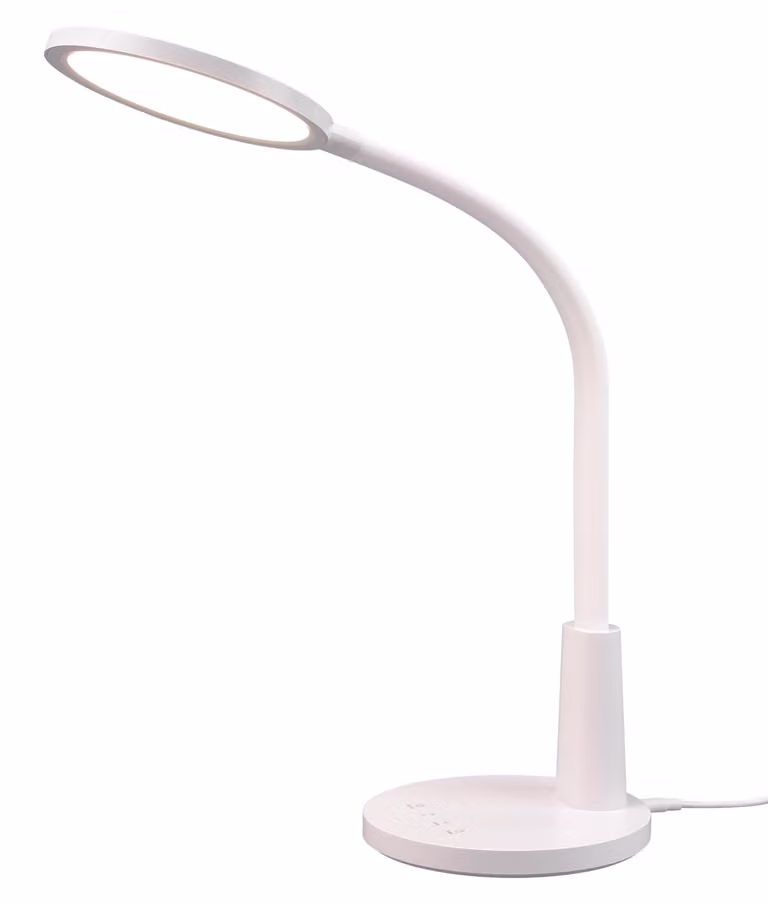 Lámpara de mesa LED Sally de RL Live Your Light en color blanco con acabado en plástico y tecnología regulable para lectura o trabajo en casa u oficina