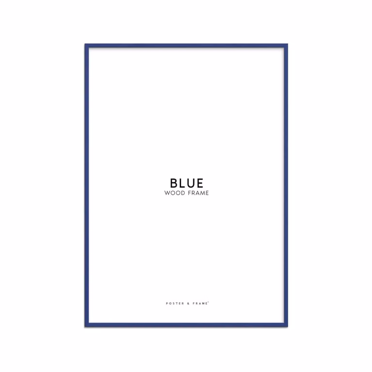 Poster y marco de madera azul de estilo moderno para colgar en la pared, An/Al: 40 x 50 cm