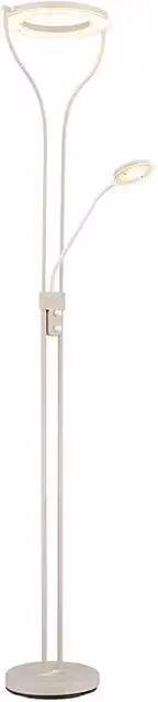 Lámpara de suelo LED Ebro de Globo Lighting en color blanco, regulable y con luz blanca cálida, Altura: 194 cm