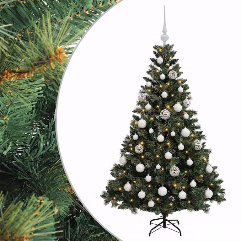 Árbol de Navidad Artificial vidaXL Verde con 150 LED de Luz Blanca Cálida y Altura: 120 cm