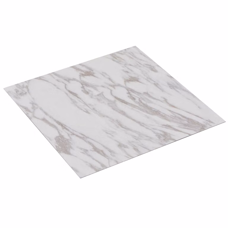 Pack de 55 tableros de suelo adhesivos vidaXL con efecto mármol blanco y acabado piedra de 5,11 m² en PVC