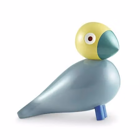 Figura de pájaro Sunshine de Kay Bojesen en madera de color turquesa y multicolor