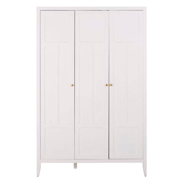 Armario infantil de 3 puertas con ropero y estantes de Maisons du Monde en color blanco mate