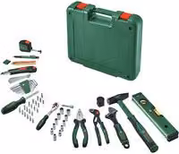 Estuche de herramientas manuales Bosch de 73 piezas con puntas y carraca de 1/4" en color verde, An/P/Al: 39,6 x 35,5 x 9,9 cm