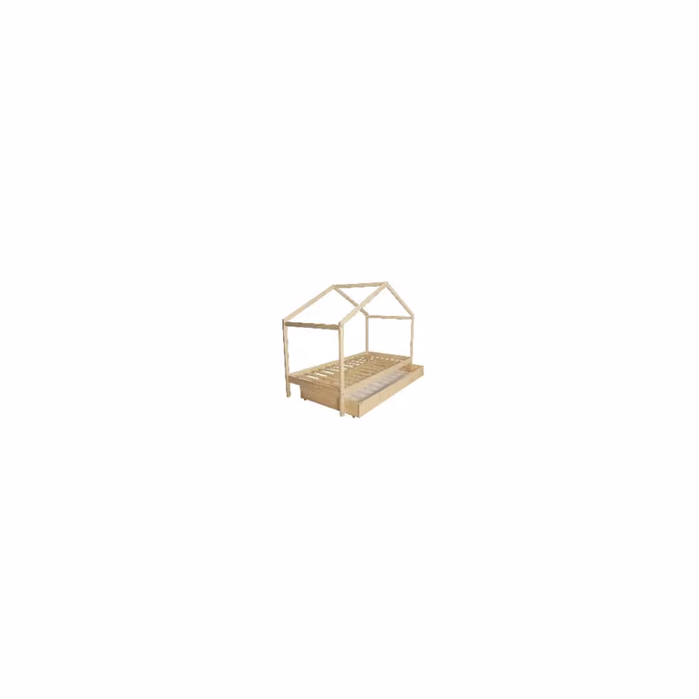 Cama cabina Weber Industries de madera de abeto con 1 cajón en color blanco y beige, An/P/Al: 90 x 190 cm