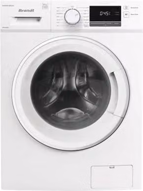 Lavadora de carga frontal Brandt WFB193QWP de 9 kg y 1400 rpm en color blanco con clase energética B y libre instalación