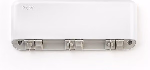 Cuerda automática retráctil Rayen con tensor y 3 varillas en color blanco