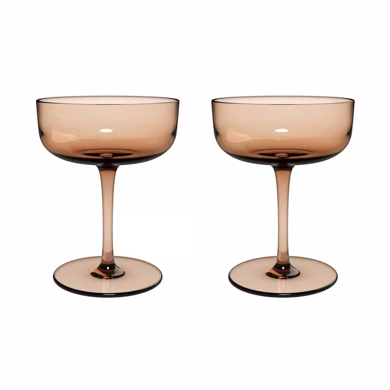 Juego de 2 copas de champán Villeroy & Boch Like Clay en vidrio marrón de 100 ml