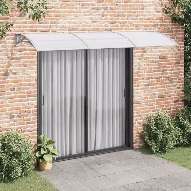 Marquesina de puerta vidaXL de policarbonato gris An/P: 300 x 100 cm