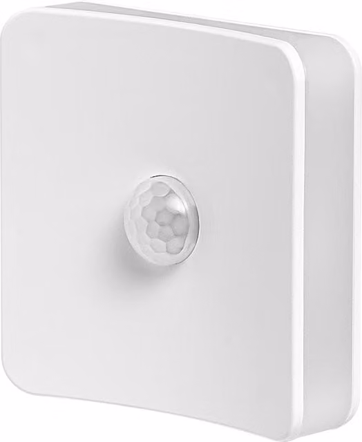 Luz de noche Osram Lunetta Square con sensor de movimiento y luz diurna, diseño cuadrado en color blanco con efecto de luz RGB de 0,3W