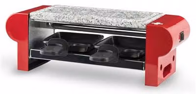 Raclette de piedra Hkoenig RP2 para 2 personas en color rojo con revestimiento antiadherente