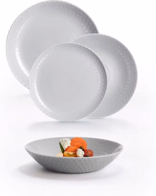 Juego de vajilla de vidrio Luminarc Pampille Granit de 18 piezas en color gris para 6 personas, apto para microondas y lavavajillas