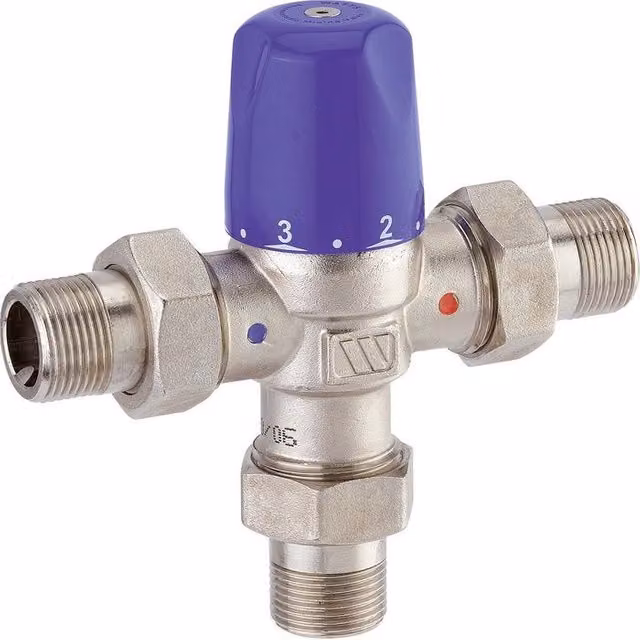 Grifo termostático de ducha Watts Compact mmv-c con mando monomando en acabado níquel cepillado y cuerpo de latón G 3/4