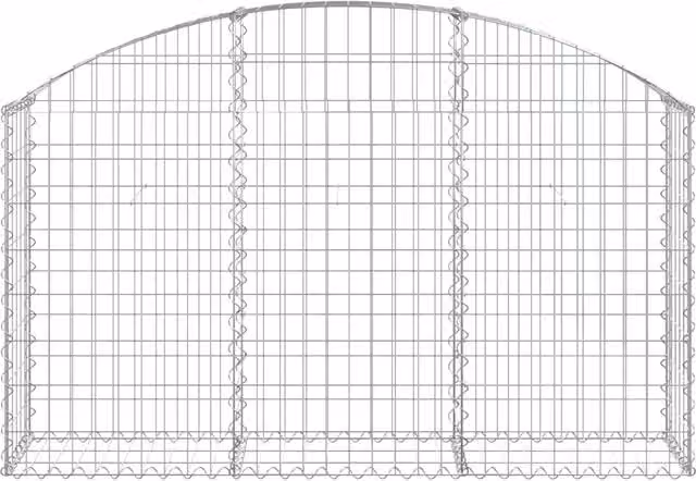 Cesta de gaviones en forma de arco SYFAX de hierro galvanizado color plata An/P/Al: 150 x 30 x 80/100 cm