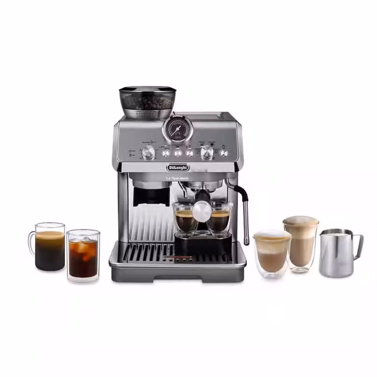 Cafetera espresso De'Longhi La Specialista Arte Evo en color plata y acabado de acero inoxidable EC9255.M