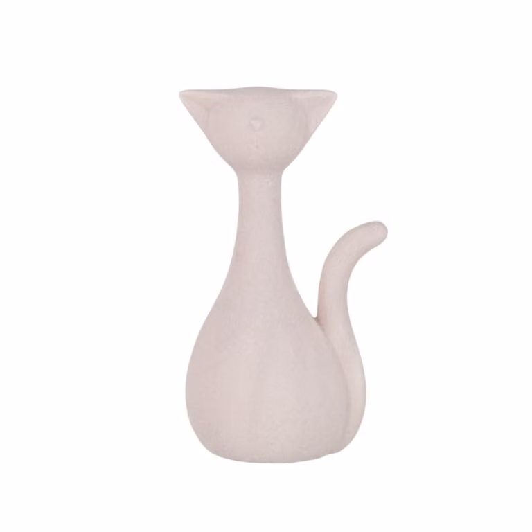 Estatua de gato de cerámica rosa J-line An/P/Al: 13.2 x 8.9 x 23.6 cm