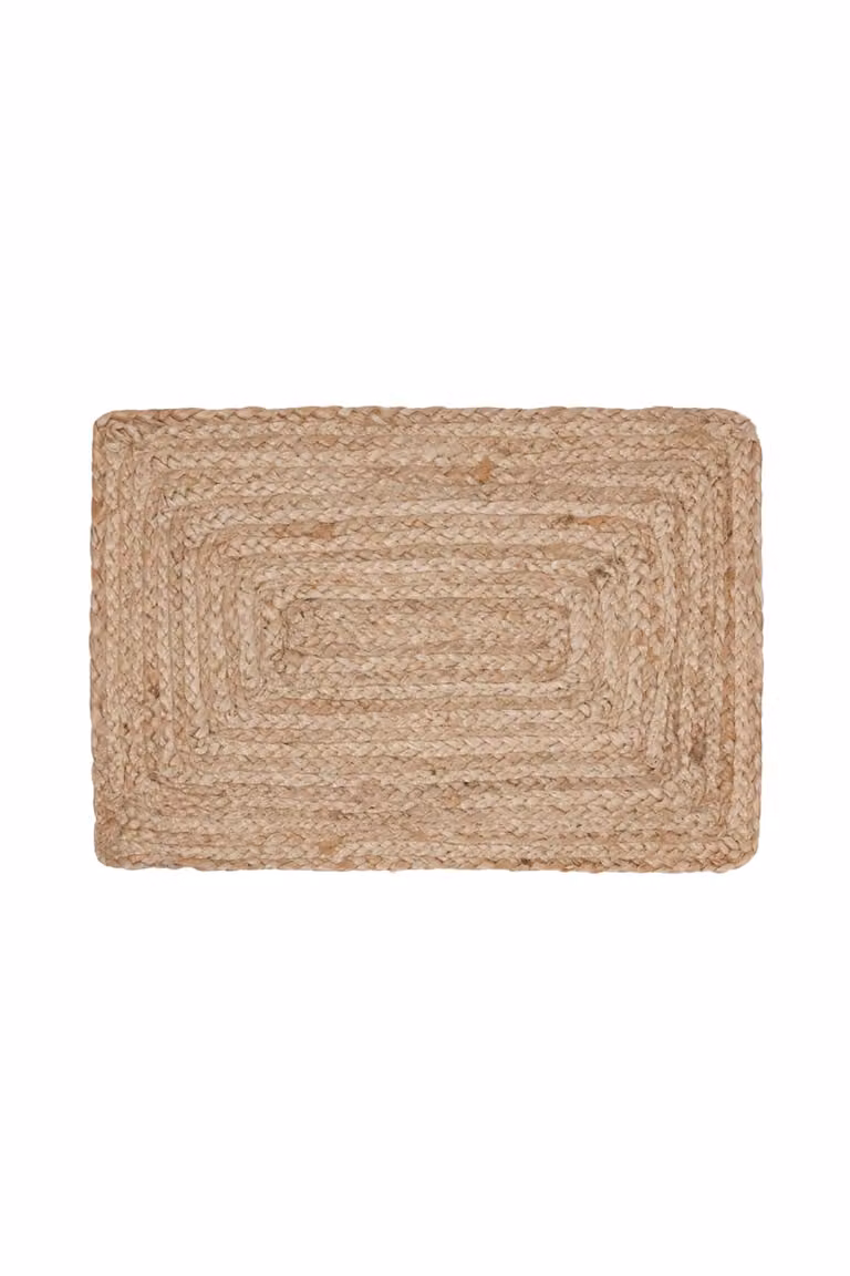 Alfombra de yute Calma House estilo boho en color beige An/P: 34 x 45 cm