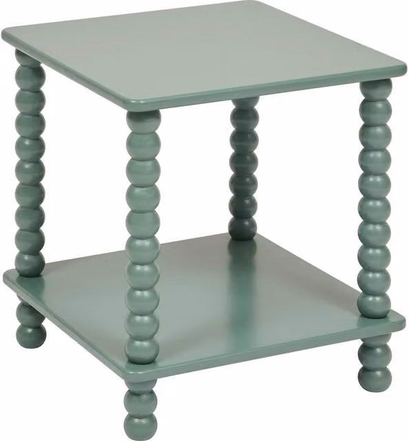 Mesa auxiliar Chamlo de Atmosphera en color verde con acabado mate y estructura de madera, An/An/Al: 40 x 40 x 45 cm