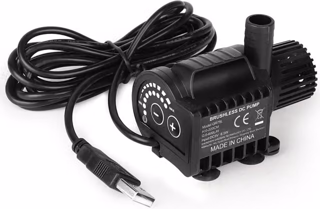 Bomba de agua mini ultra silenciosa DCKNTY de 600 l/h, 2,2 m, 6,5 W, color negro