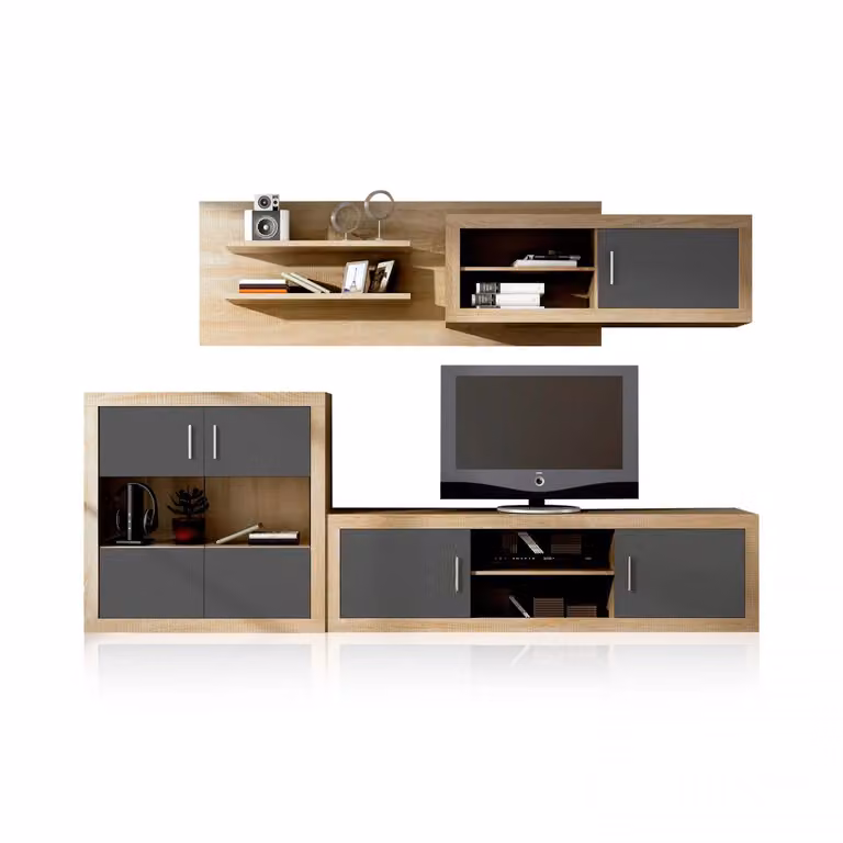 Salón modular Nuka V8 de Duehome en color beige con estilo escandinavo, Ancho: 290 cm