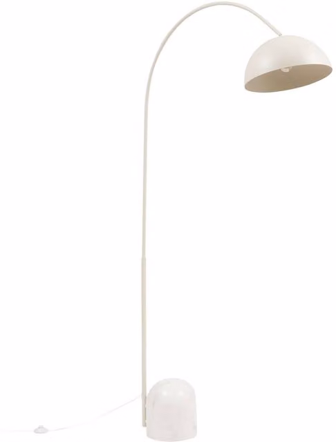 Lámpara de pie Shani Arc de Atmosphera en color beige con base de mármol y metal, Altura: 193 cm