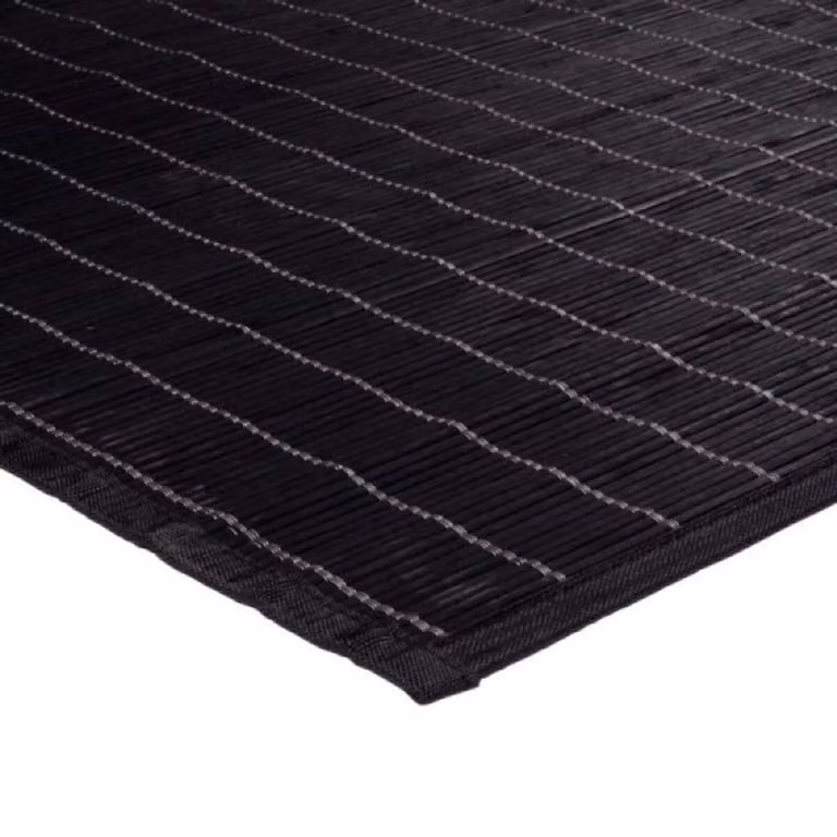 Alfombra rectangular negra de bambú y yute The Deco Factory An/P: 90 x 60 cm