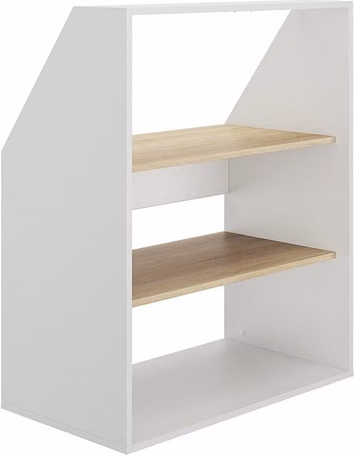 Armario para buhardilla Vente-Unique con estantes internos, color blanco y beige, An/P/Al: 91.3 x 50 x 110 cm