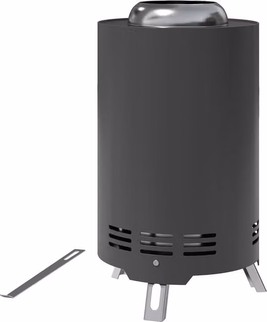 Fire bowl NORTHIX de acero inoxidable sin humo con atizador en color negro o gris, Diámetro: 16 cm, Altura: 25 cm