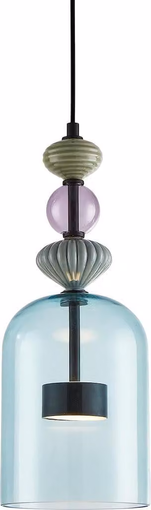 Lámpara colgante LED Arte Espina multicolor con acabado en metal y cristal de 12W