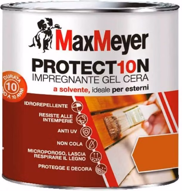 Pack de 4 unidades de Gel Cera Impregnante Max de VDS, base solvente, color transparente con protección UV y repelente al agua, 750 ml cada uno