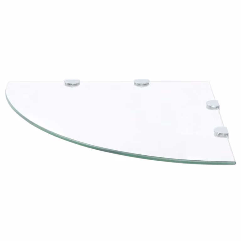 Estante de esquina de vidrio blanco con soportes cromados vidaXL An/P: 45 x 45 cm