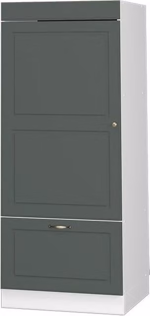 Armario para microondas Vicco Fame-Line estilo casa de campo en color verde, blanco y dorado, An/P/Al: 60 x 47,2 x 153,6 cm
