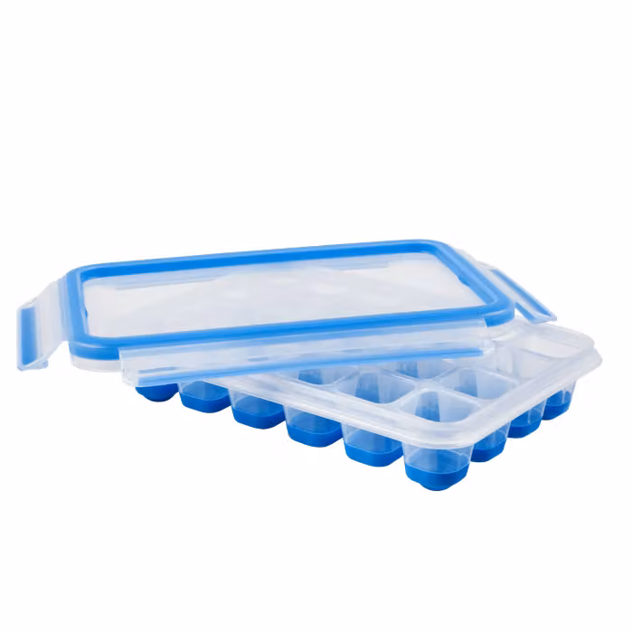 Cubitera Tefal Masterseal de plástico azul, recipiente hermético para 24 cubitos apto para microondas