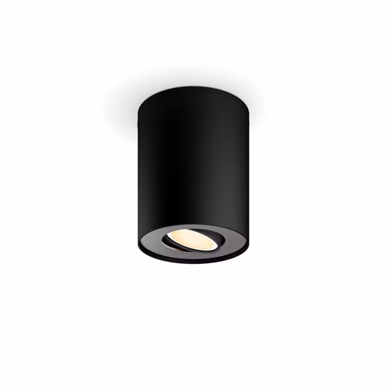 Foco Individual Pillar Philips Hue White Ambiance LED Negro con Bluetooth y regulable