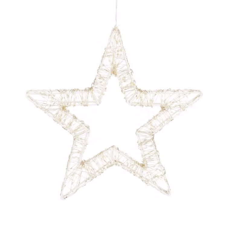 Figura de iluminación navideña de estrella Luca Lighting en color blanco con luz LED blanco cálido, An/P/Al: 36 x 36 x 36 cm