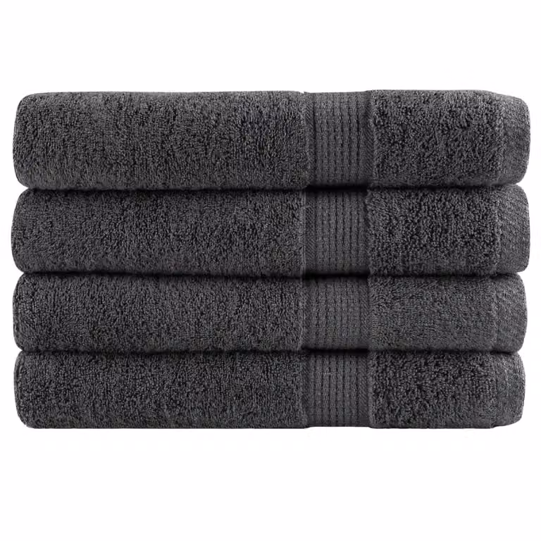 Pack de 4 toallas de sauna SOLUND de vidaXL en color antracita, 80 x 200 cm, 600 gsm, de algodón tipo rizo