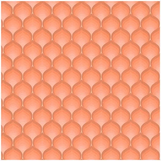 Papel pintado vinílico e-Delux GmbH con diseño geométrico retro en tonos naranja y rojo mate de 4,5 m2