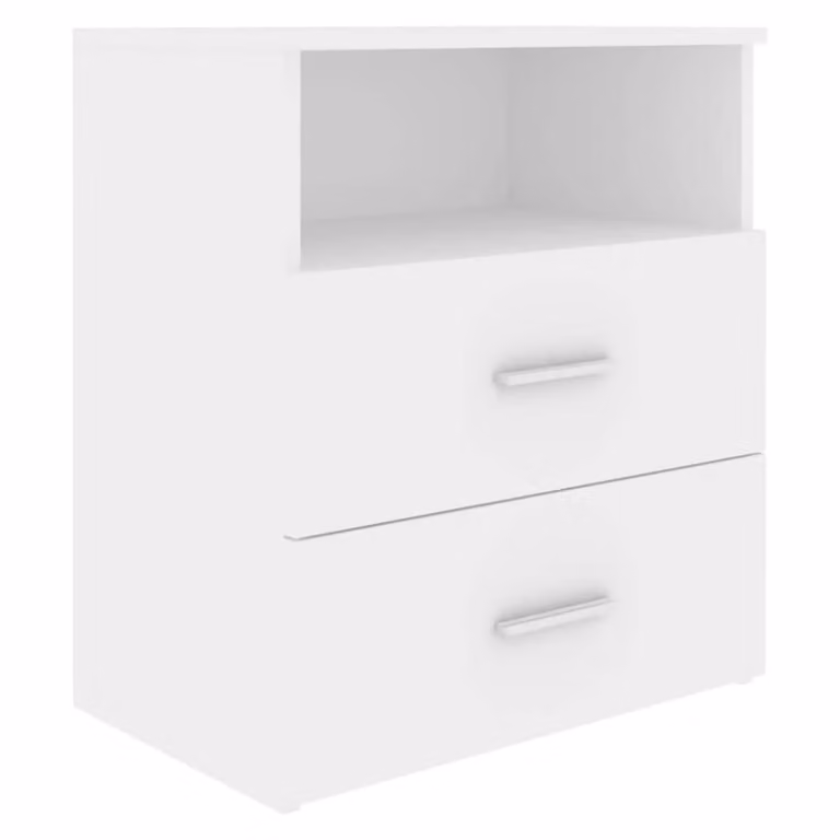 Mesita de noche Maison Chic de madera blanca estilo escandinavo An/P/Al: 50 x 32 x 60 cm