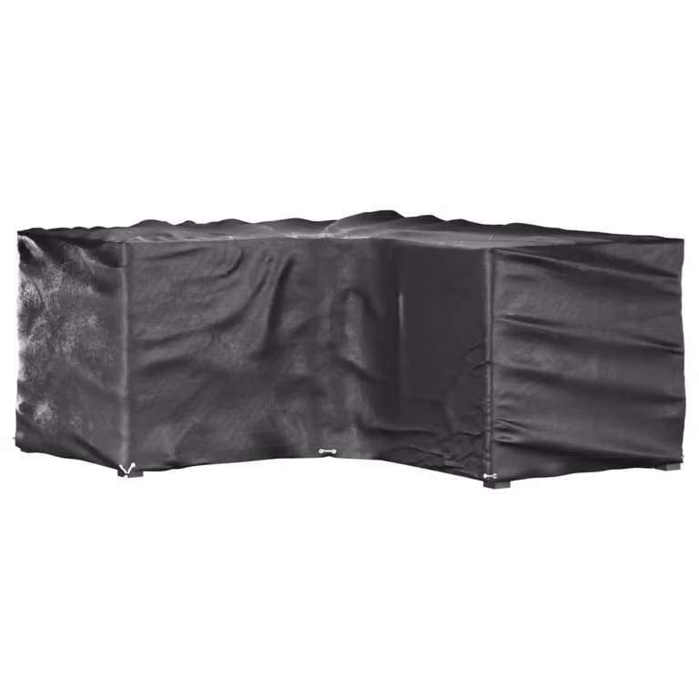 Pack de 2 fundas para muebles de jardín en forma de L vidaXL color negro, impermeables, para sofá de esquina, An/P/Al: 215 x 215 x 90 cm