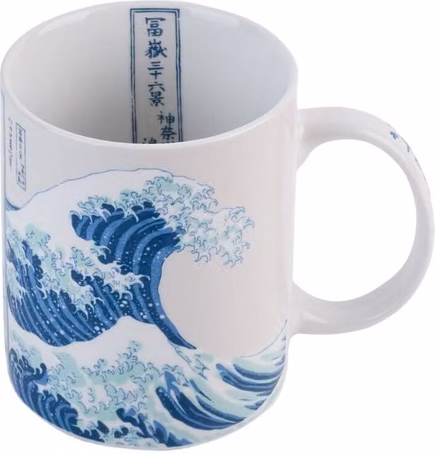 Mug de cerámica Great Wave Off Kanagawa de NORTHIX, multicolor y blanco, 350 ml