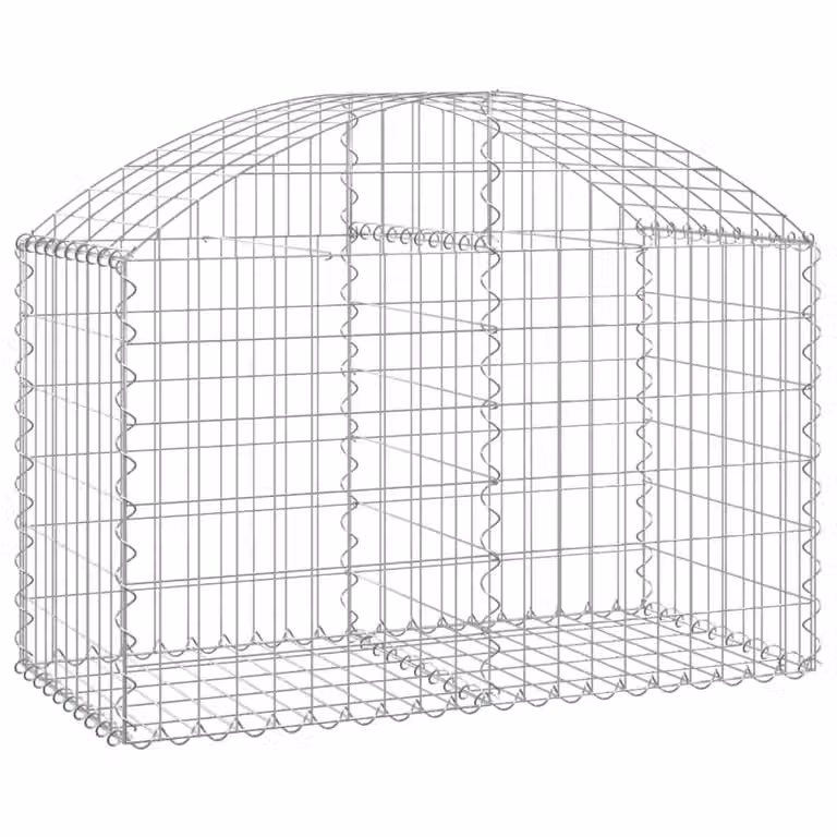 Cesta de gaviones Syfax con forma de arco en hierro galvanizado color plata An/P/Al: 100 x 50 x 60/80 cm