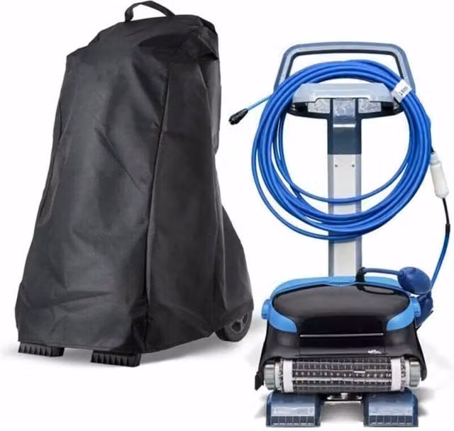 Funda protectora de poliéster negra ODIPIE para robot limpiafondos Dolphin con asa y cordón