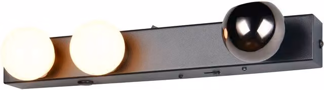 Aplique de pared moderno Arpino de Trio Leuchten con 2 luces LED de 8W en metal y vidrio color negro