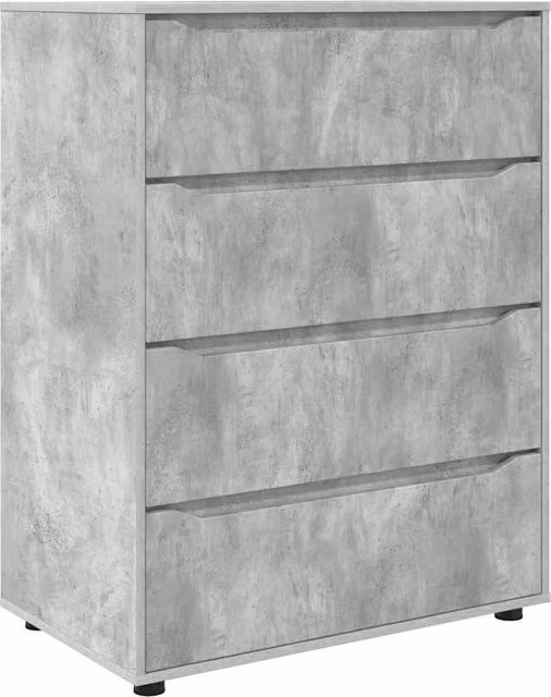 Set de 2 armarios de almacenamiento Helloshop26 en color gris, diseño minimalista con puertas y cajones, fabricados en madera y MDF, An: 80 cm, P: 48 cm, Al: 105 cm