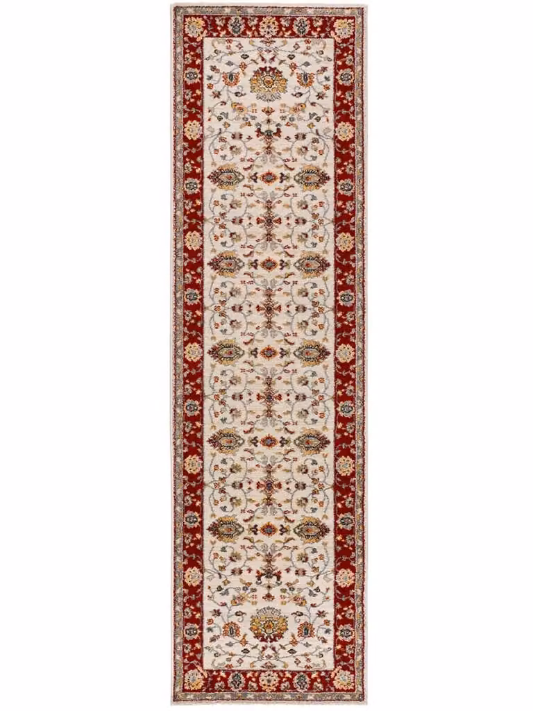 Alfombra de pasillo clásica Atticgo en color beige de polipropileno, An/P: 67 x 250 cm
