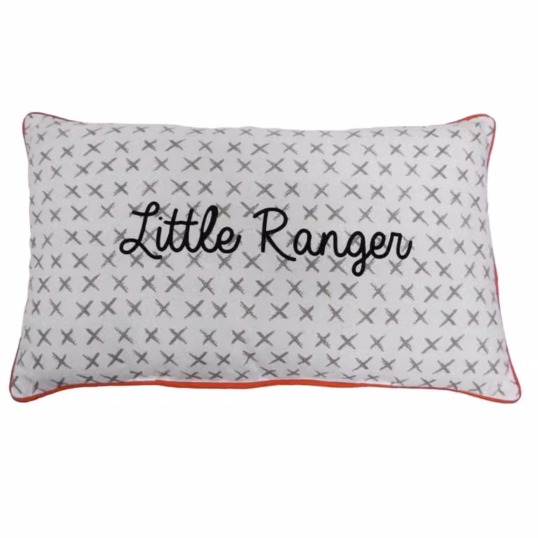 Cojín rectangular de algodón con diseño gráfico para niños de Future Home, blanco y rojo, An/P/Al: 50 x 30 x 1 cm